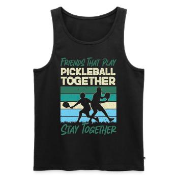 Pickleball Buddies Rétro Vintage - Débardeur bio Premium Homme - noir - Devant - Michal (187cm)