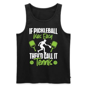 Pickleball Si le pickleball était facile - Débardeur bio Premium Homme - noir - Devant - AI Model Male 178 light (178cm)
