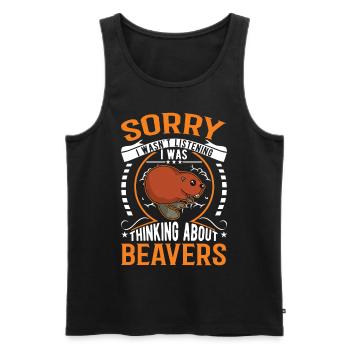 Beaver Beaver Dam Gift Beaver - Men's Premium Organic Tank Top - black - Front - Michal (187cm)