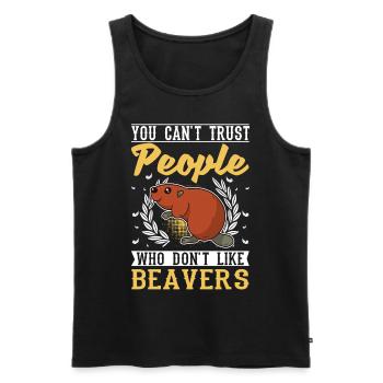 Beaver Beaver Dam Gift Beaver - Men's Premium Organic Tank Top - black - Front - Michal (187cm)
