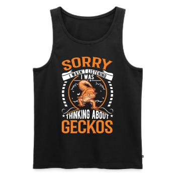 Gecko Geschenk Leopardgecko - Männer Premium Bio Tank Top - Schwarz - Vorne - Michal (187cm)