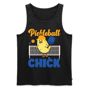 Pickleball Cute Chicken Girl - Männer Premium Bio Tank Top - Schwarz - Vorne - Michal (187cm)