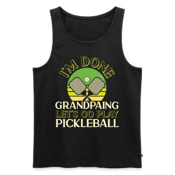 Pickleball Grandpa Retro I'm Done - Men's Premium Organic Tank Top - black - Front - Michal (187cm)