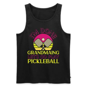 Pickleball Grandma Retro I'm Done - Men's Premium Organic Tank Top - black - Front - Michal (187cm)