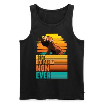 Roter Panda Mama Red Panda Mom - Männer Premium Bio Tank Top - Schwarz - Vorne - Michal (187cm)