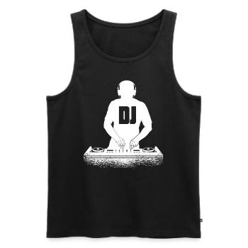 DJ Performance - Débardeur bio Premium Homme - noir - Devant - AI Model Male 178 light (178cm)