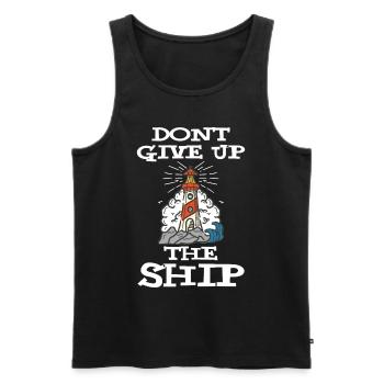 Lighthouse does not give up on anchor ship Ocean Capitä - Men's Premium Organic Tank Top - black - Front - AI Model Male 178 light (178cm)