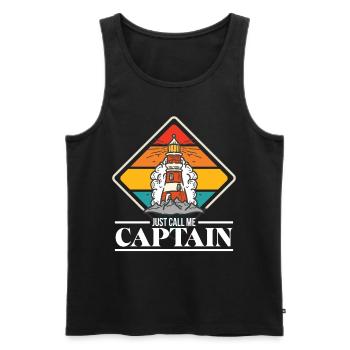 Captain Lighthouse Anchor Sea Ship Ocean - Men's Premium Organic Tank Top - black - Front - AI Model Male 178 light (178cm)
