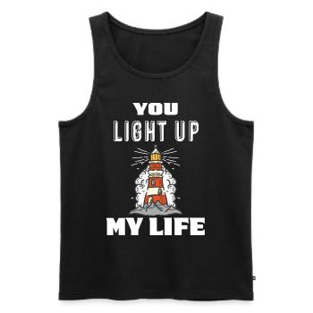 Lighthouse Hope Anchor Sea Ocean Captain Nauti - Men's Premium Organic Tank Top - black - Front - Michal (187cm)