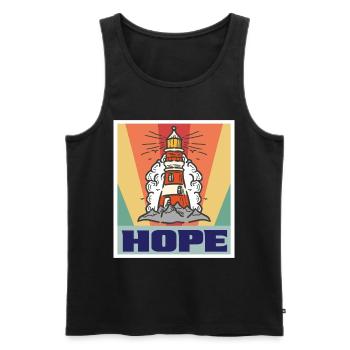 Be Light Lighthouse Anchor Sea Nautical Ocean Cape - Débardeur bio Premium Homme - noir - Devant - AI Model Male 178 light (178cm)