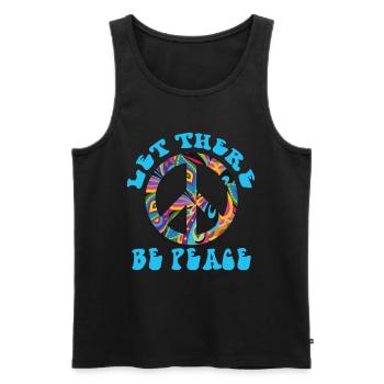 Signe de paix amour liberté paix hippie et - Débardeur bio Premium Homme - noir - Devant - Michal (187cm)