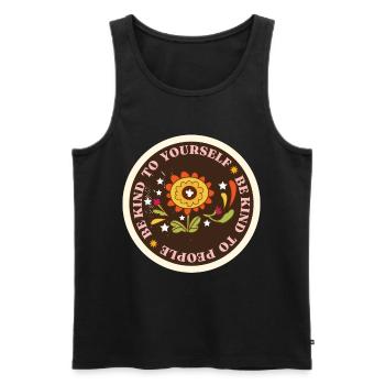 Peace Sign Give Peace a Chance Hippie - Men's Premium Organic Tank Top - black - Front - Michal (187cm)