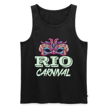 Carnaval Rio de Janeiro Brésil Carnaval Masque F - Débardeur bio Premium Homme - noir - Devant - AI Model Male 178 light (178cm)