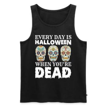 Crâne de sucre Dia de Los Muertos Crâne - Débardeur bio Premium Homme - noir - Devant - AI Model Male 178 light (178cm)