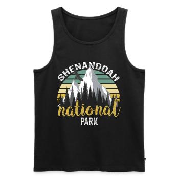 Shenandoah National Park Nature Souvenir Mountains Wall - Men's Premium Organic Tank Top - black - Front - AI Model Male 178 light (178cm)