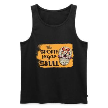 Sugar Skull Skull Death Day of the Dead - Men's Premium Organic Tank Top - black - Front - AI Model Male 178 light (178cm)