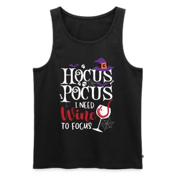 Hocus Pocus I Need Wine To Focus - Männer Premium Bio Tank Top - Schwarz - Vorne - AI Model Male 178 light (178cm)