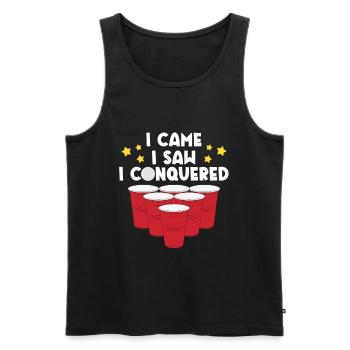 I Came I Saw I Conquered - Men's Premium Organic Tank Top - black - Front - Michal (187cm)