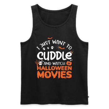 I Just Want To Cuddle And Watch Halloween Movies - Men's Premium Organic Tank Top - black - Front - AI Model Male 178 light (178cm)