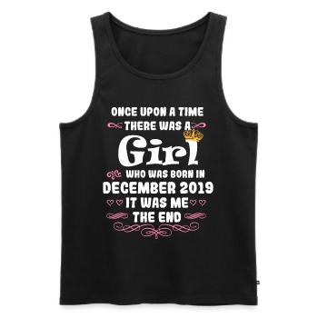 Es war einmal ein Mädchen. Dezember 2019 Geburtsta - Männer Premium Bio Tank Top - Schwarz - Vorne - AI Model Male 178 light (178cm)
