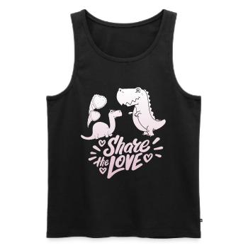 Drôle de dicton de la Saint-Valentin des dinosaures - Débardeur bio Premium Homme - noir - Devant - Michal (187cm)