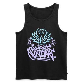 Streetart, Urban-Graffiti, Graffiti-Grunge - Männer Premium Bio Tank Top - Schwarz - Vorne - Michal (187cm)