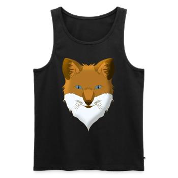 Fuchs Waldtier Design gepunktet mit Tierkopf - Männer Premium Bio Tank Top - Schwarz - Vorne - AI Model Male 178 light (178cm)