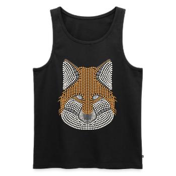 Fuchs Waldtier Design gepunktet mit Tierkopf - Männer Premium Bio Tank Top - Schwarz - Vorne - AI Model Male 178 light (178cm)