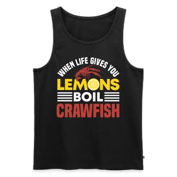 Drôle WHen Life vous donne citron bouillir Crwfish pour C - Débardeur bio Premium Homme - noir - Devant - Michal (187cm)