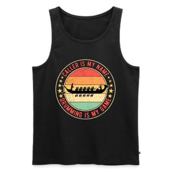 Drachenbootrennen Drachenboot Drums - Männer Premium Bio Tank Top - Schwarz - Vorne - Michal (187cm)