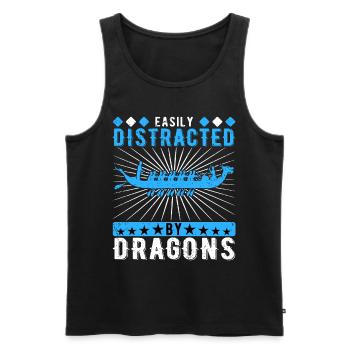 Drachenbootrennen Drachenboot Easily Distracted - Männer Premium Bio Tank Top - Schwarz - Vorne - Michal (187cm)