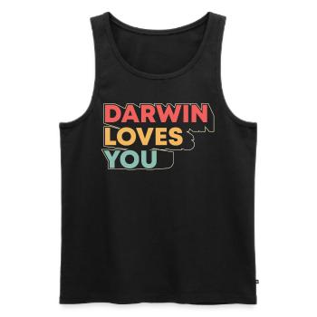 Darwin Loves You Funny Atheist Versus Science For - Männer Premium Bio Tank Top - Schwarz - Vorne - AI Model Male 178 light (178cm)