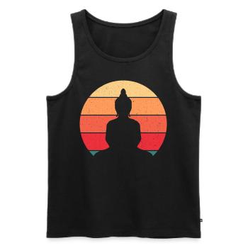 Vintage Buddha Buddhism For Buddhism Enthusiast - Men's Premium Organic Tank Top - black - Front - AI Model Male 178 light (178cm)
