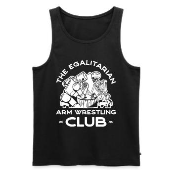 Arm Wrestling – 2 - Men's Premium Organic Tank Top - black - Front - AI Model Male 178 light (178cm)