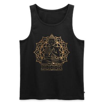 Guatama Buddha Statue Meditating For Buddhist Enth - Men's Premium Organic Tank Top - black - Front - Michal (187cm)