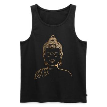 Gautama Buddha Meditation For Buddhim Enthusiast - Men's Premium Organic Tank Top - black - Front - AI Model Male 178 light (178cm)
