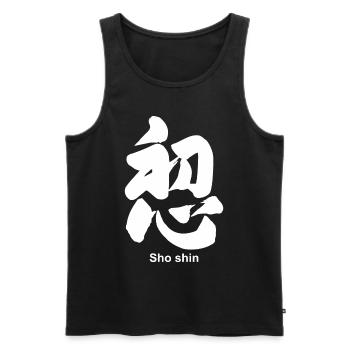 Bouddhisme Shoshin symbole pour le croyant bouddhiste - Débardeur bio Premium Homme - noir - Devant - Michal (187cm)
