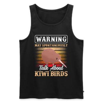 Kiwi Vogel parle spontanément du Kiwi de Nouvelle-Zélande - Débardeur bio Premium Homme - noir - Devant - AI Model Male 178 light (178cm)