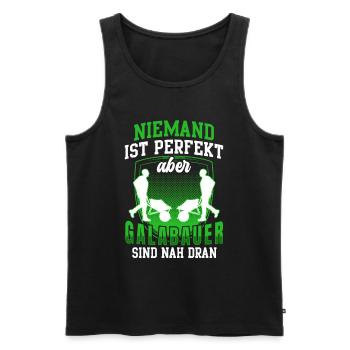 Galabauer ist perfekt Gartenbau Galabau - Männer Premium Bio Tank Top - Schwarz - Vorne - Michal (187cm)