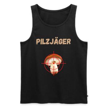 Pilzsammler Idee Pilze Sammeln Pilzjäger - Männer Premium Bio Tank Top - Schwarz - Vorne - Michal (187cm)