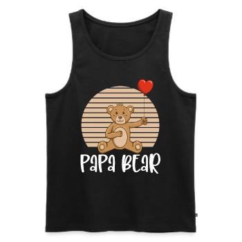 Papa Bear - Männer Premium Bio Tank Top - Schwarz - Vorne - Michal (187cm)