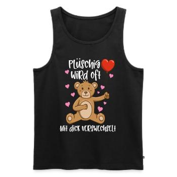 Plüschig Wird Oft Mit Dick Verwechselt - Männer Premium Bio Tank Top - Schwarz - Vorne - Michal (187cm)