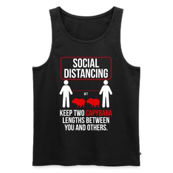 Social distancing Funny capybara - Men's Premium Organic Tank Top - black - Front - AI Model Male 178 light (178cm)