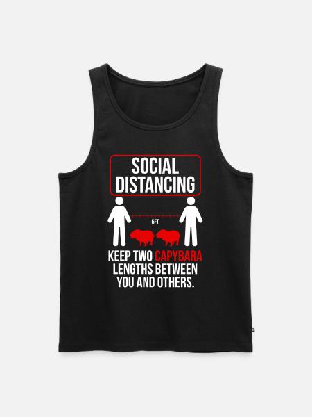 Social distancing Funny capybara - Men's Premium Organic Tank Top - black