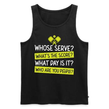 Pickleball Whose Serve? What's The - Männer Premium Bio Tank Top - Schwarz - Vorne - AI Model Male 178 light (178cm)