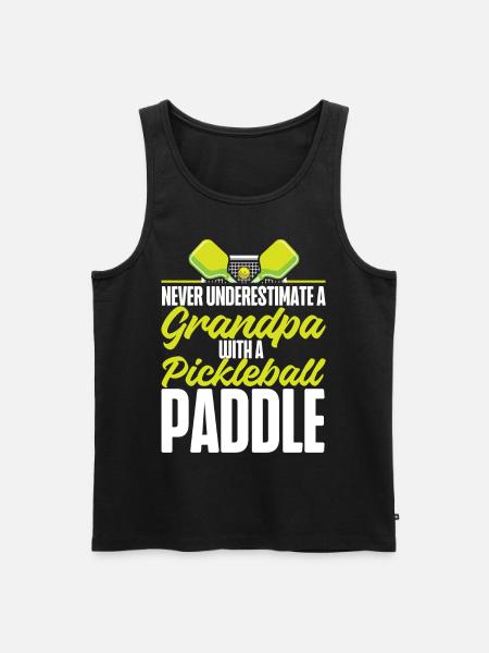 Pickleball Grandpa Never - Men's Premium Organic Tank Top - black