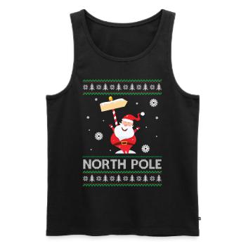 Pole Dancing Santa Claus Pun Joke - Pôle Nord - Débardeur bio Premium Homme - noir - Devant - Michal (187cm)