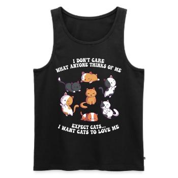 Funny Cat Saying Cats Mama Cat Kitten - Men's Premium Organic Tank Top - black - Front - Michal (187cm)
