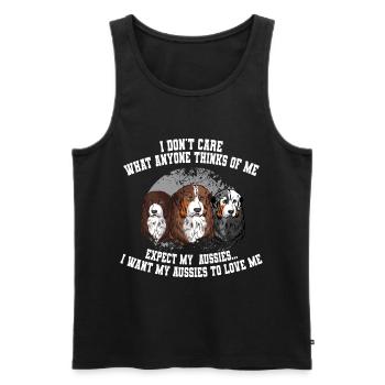 Australian Shepherd Lover Dog Mom Dad Aussie - Men's Premium Organic Tank Top - black - Front - AI Model Male 178 light (178cm)