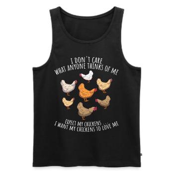 Drôle d’amateur de poulet Éleveur de poulet de volaille - Débardeur bio Premium Homme - noir - Devant - Michal (187cm)